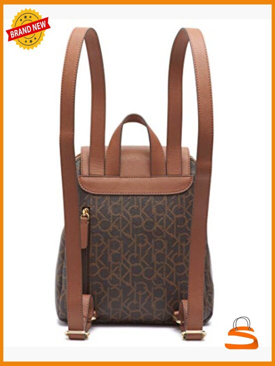 Monogram Flap Backpack with Anti-Theft Pocket, Saffiano  display picture 2